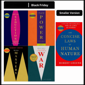 1 Robert Greene 5-Book Collection – 48 Laws of Power, Art of Seduction, Mastery, Human Nature & 33 Strategies of War (Concise Editions)