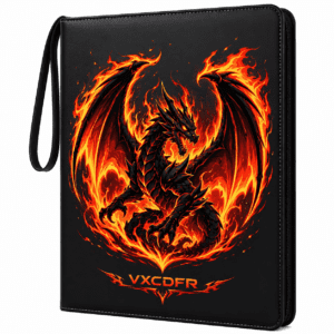Trading Card Binder with Sleeves, 9-Pocket Card Holder Album with Zipper, TCG Card Storage Binder Organizer, Removable Double-Sided Pages, Holds Up to 900 Cards