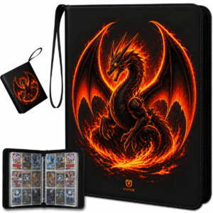 UVCDE 9-Pocket Card Binder with Sleeves - Premium TCG Trading Card Storage Album, Zippered Holder Holds Up to 900 Cards, Perfect for Organizing and Displaying Trading Cards